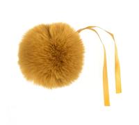 Pompom Faux Fur Size 11 cm - 15 Colours to Choose From (Mustard Yellow)