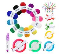 Pompom Maker kit, 6 Sizes Pom pom Makers for Fluff Ball Weaver Needle Craft DIY Wool Knitting Tool +12PS Acrylic Yarn+10PS Knitting Markers+10PS Needles+1PS Scissors(39)