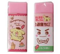 Pompom-Puin & Geki-Ochi-Kun Kawaii Gathering Erasers - Cute Pencil Rubber Erasers Party Favors Gift Supplies| 2PCS (Pink)