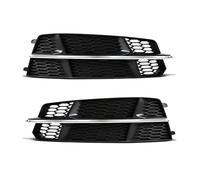 POMPOMPUR For A6 C7 A6L For S-Line 2015 2016 2017 2018 Car Front Bumper Light Cover Fog Lamp Honeycomb Hex Grill 4G0807681AN(Sliver Pair)