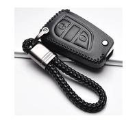 POMPOMPUR Leather Car Key Cover Case Shell Set Protector For Toyota For Aygo For Yaris For Highlander For Camry For RAV4 2 3 Button Key Holder Car Key Cover Case(039-2-S-B)