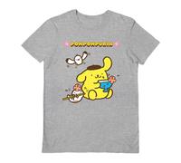 Pompompurin Drinks T-Shirt Sanrio Grey M