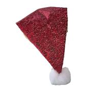 Pompoms Christmas Santa Hats For Children Adult Family Gathering Sequined Colorblocked Festival Props Headpiece