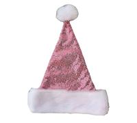 Pompoms Christmas Santa Hats For Children Adult Family Gathering Sequined Colorblocked Festival Props Headpiece