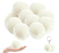 Pompoms for Crafting 10PCS 3.15inch Soft Pom Poms Craft DIY Mini Pompom Balls for Hair Accessories, Weddings, Birthdays, Christmas Decor White Mini Pom Poms