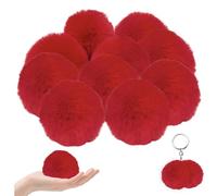 Pompoms for Crafting 10PCS 3.15inch Soft Pom Poms Craft DIY Mini Pompom Balls for Hair Accessories, Weddings, Birthdays Red