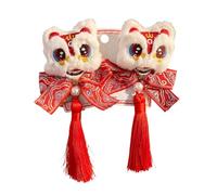 Pompoms Hairpin New Year Hair Clip Blingbling Elegant Plush Barrette Bunches Headwear Sweet Lions Embroidered