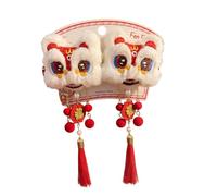 Pompoms Hairpin New Year Hair Clip Blingbling Elegant Plush Barrette Bunches Headwear Sweet Lions Embroidered
