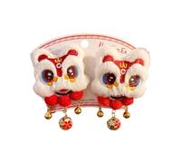 Pompoms Hairpin New Year Hair Clip Blingbling Elegant Plush Barrette Bunches Headwear Sweet Lions Embroidered