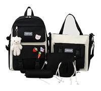 Pomrone Kids Backpack Set for School | 5-in-1 School Bookbags Combo | Including Backpack, Pencil Pouch, Small Storage Bag, Small Shoulder Bag