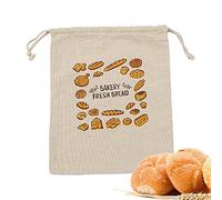Pomrone Linen Bread Bags | Reusable Bread Storage Bags with Drawstring | Eco Friendly Bread Bags for Storing Homemade Bread Loaf Baguette