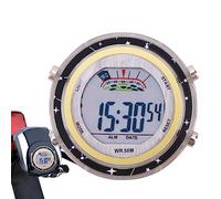 Pomrone Motorcycle Clock - Waterproof Handlebar Clock with Glowing Dial,Mini Motorcycle Clocks, Stick- Motorbike Mount Watch Digital Clocks for Vehicle, Car, SUV