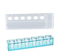Pomrone Silicone Shot Glass Holder Mould 6 Holes Rectangle Tray Resin Mould for Party Home Decor
