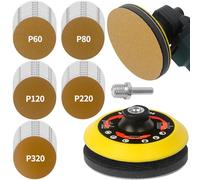 Pomsare 125mm Angle Grinder Grinding Discs Attachments M14, Upgraded 50 Pack Flap Sanding Discs for Drill 60/80/120/220/320 Grit, Sander Polishing Pads Kit, Premium Gold Sandpaper for Wood Metal Car