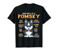 Pomsky Anatomy Funny Dog Mom Dad Value Graphic T-Shirt, Men, Black, M