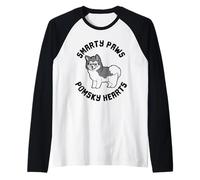 Pomsky Dog Owner Outfits Pomsky Raglan Baseball Tee