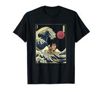 Pomsky Japanese Kanagawa Wave Funny Surf Dog T-Shirt