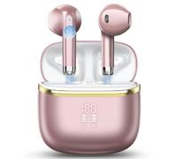 POMUIC Wireless Earbuds, HiFi Stereo Deep Bass,Bluetooth 5.3 Headphones with 4 ENC Noise Cancelling Mic,40H Playtime, IPX7 Waterproof Bluetooth Earphones, Bluetooth Earbuds Dual LED Display,2025
