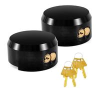 Pomunty 2 Pack Puck Lock for Trailers Keyed Alike, 6061 Solid Aluminum Trailer Door Locks Hockey Puck Locks, Reinforced Hidden Shackle Padlocks for Trailers Trucks Vans Shed Gates w/4 Keys