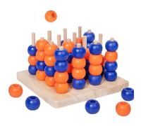 Pomurom 4 in a Row Game,3D Four in a Row Wooden Strategy Game | Logical Training Educational Brain Teaser Toys for Holiday Travel Birthday Party Family Night School