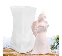 Pomurom Candle Making Moulds Silicone, Angel Column Wax Moulds for Wax Candles Aromatherapy Soap Plaster Cake Craft, Reusable Candle Mold for Holiday Decor