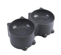 Pomurom Cat Food and Water Bowl Set, Raised Cat Bowl Elevated Slow Feeder, Cat Feeding Bowls Raised Tilted, Cat Dog Feeder Bowl, Slanted Bowl for Cats Kittens Small Dogs Food and Water Feeding