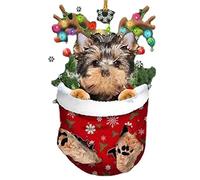 Pomurom Funny Dog Tree Ornament,Cute Dog Sock Acrylic Tree Decorative Pendants - Schnauzer Wiener Decorations for Tree Car