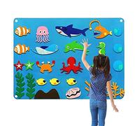 Pomurom Fuzzy Felt Story Board Set for Kids, 105cm Dinosaur/Farm Animals/Solar System/Animals Storytelling Game for Children, Portable Preschool Educational Interactive Toy Boys Girls