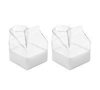 Pomurom Glass Milk Carton Cup, 1/2/4 Pieces 350ml Glass Milk Carton Creamer Pitcher, Cocktail Glass, Reusable Clear Glass Mug Jug for Milk Coffee Water Juice Beverages Cocktail Wine