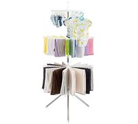 Pomurom Laundry Drying Rack, 360° Rotatable Tripod Airer for Clothes, 24 Clips 32 Support Bars Clothes Rack for Towels, Socks, Shirts, Shorts, Bibs, Nappies