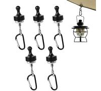 Pomurom Magnetic Hooks for Canopy, 2/3/5 Pieces Magnet Clip Hanger with Carabiner for Camping Cruise, Heavy Duty Strong Magnet Hooks, Multifunctional Canopy Tent Hooks for Hanging Camp Light Lanterns