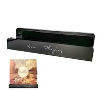 Pomurom Record Holder, 31.5cm Now Playing Vinyl Record Stand For LP Records Book Album, Record Display Shelf with Plate Groove, Record Storage Holder for Tabletop Desktop Bookshelf