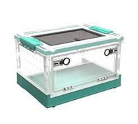 Pomurom Reptile Growth Tank Reptile Terrarium, Foldable Reptile Vivarium with Ventilation and Bottom Pulley, Transparent Pla-stic Reptile Breeding Box for Lizard Spider Frog Hedgehogs Hamsters Gecko