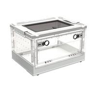 Pomurom Reptile Growth Tank Reptile Terrarium, Foldable Reptile Vivarium with Ventilation and Bottom Pulley, Transparent Pla-stic Reptile Breeding Box for Lizard Spider Frog Hedgehogs Hamsters Gecko