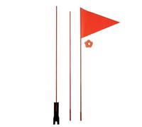 Pomurom Safety Flag Kid, 6Ft High Visibility Safety Flag with Fiberglass & Mounting Bracket, Adjustable Length, Tear Resistant, Trailer Triangular Flag for Kids Outdoor Cycling