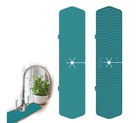 Pomurom Silicone Faucet Mat, Faucet Sink Splash Guard, Silicone Faucet Handle Drip Catcher Tray Mat, Sink Draining Pad Faucet Drying Mat for Kitchen Bathroom Countertop Protect, 61x14cm