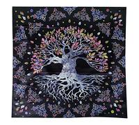 Pomurom Tarot Card Tablecloth, Sun/Moon//Floral Pattern Square Altar Cloth Playmat, Witch-craft Supplies Astrology Divination Cards Table Cloth Tapestry Tarot Accessories Home Decoration
