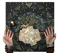 Pomurom Tarot Card Tablecloth, Sun/Snake//Floral Pattern Square Altar Cloth, Witch-craft Supplies Astrology Divination Cards Table Cloth Tapestry Witch-craft Tarot Accessories Home Decoration