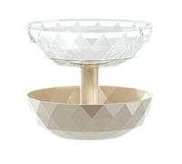 Pomurom Tiered Fruit Bowl - 2 Tier Removable Fall Candy Dish with Lid - Home Candy Servers for Countertop Pantry Refrigerator Breakroom Offices Dorm Desktop