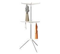 Pomurom Tripod Clothes Drying Rack, Clothes Airer Indoor Outdoor, Portable Garment Rack with 3 Rotatable Arms, Foldable Standing Laundry Racks, Steamer Hanger Stand, Space Saving Drying Rack