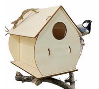 Pomurom Wooden Birdhouse for Outdoor Hanging, Hummingbird Bird House Garden Decor, Wooden Natural Bird Houses for Wren, Swallow, Sparrow, Hummingbird