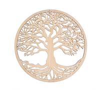 Pomurom Wooden Wall Decor, 28CM Crystal Grid Board Hanging Sacred Geometry Wall Art Spiritual Symbol Wall Sculpture for Meditation Yoga Spa Bedroom Living Room Home Decoration