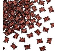 PONABEADIY 1 Box 1000PCS Acrylic Butterfly Beads with Hole Black Red colour Enlaced Resin Bohemian Aesthetic Cezch Opaque Charms Loose Bead for Jewellery Making Bracelets Necklace Diy Crafts Supply