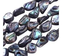 PONABEADIY 1 Box 100PCS Natural Abalone Shell Beads Summer Irregular Baroque Paua Shells Ocean Beach Nuggets Loose Spacer Bead Bulk for Jewellery Making Bracelets Necklace Earrings Diy Crafts Supply