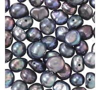 PONABEADIY 1 Box 100PCS Natural Baroque Pearl Beads Summer Cultured Freshwater Prussian Blue Irregular Pearls Loose Spacer Bead Bulk for Jewellery Making Bracelets Necklace Earrings Diy Crafts Supply