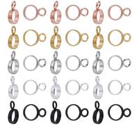 PONABEADIY 1 Box 100PCS Stainless Steel Bail Beads Ring Tube Bails Hanger Dangle Metal Loop Mixed colour Connector Column Spacer Loose Bead Charm Bulk for Jewellery Making Necklace Bracelet Diy Craft