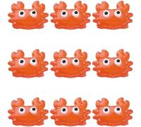 PONABEADIY 1 Box 10PCS Crab Glass Enamel Beads with Hole Summer Ocean Theme Orange Red Cartoon Marine Life Hawaii Beach Cute Sea Animal Charms Loose Spacer Bead for Jewellery Making Bracelet DIY Craft