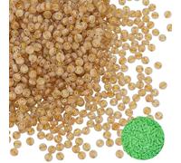 PONABEADIY 1 Box 1100pcs Flat Round Number Beads Clear Acrylic Gold Numbers Glow in the Dark Plastic Metal Enlaced Loose Spacer Bead Charm Bulk for Jewellery Making Necklaces Bracelet Diy Craft Supply