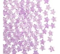 PONABEADIY 1 Box 120Pcs Purple Star Beads with Hole Handmade Lampwork Crystal Glass Shiny Gold Sand Charms Loose Spacer Bead Bulk for Jewellery Making Earrings Bracelets Necklaces Diy Crafts Supplies