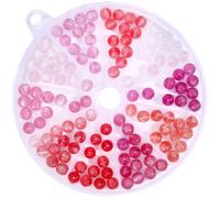 PONABEADIY 1 Box 125PCS 5 Colours UV Reactive Beads with Hole Resin Round Color Changing Red Pink Glitter Powders Sun Sensitive Change Loose Bead Bulk for Jewellery Making Bracelet Earring DIY Craft